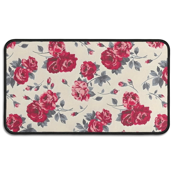 Pioneer Flower Floral Print Pattern Door Rugs,Washable Non Slip Door Mats Indoor,Decorative Door Mats,Entry Mat Indoor for Entrance,Bedroom,Kitchen,Bathroom,30"x17"
