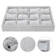 thumbnail image 2 of Caja De Almacenamiento De Reloj De 12 Rejillas, Bandeja De Organizador De Exhibición De Joyería Gris Con Almohada Para Pulseras De Relojes, Estuche De Joyería, 2 of 9