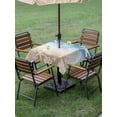 thumbnail image 4 of Outdoor Tablecloth with Umbrella Hole for Patio/Picnic/Party/Camping, Blue Brown Ombre Coastal Waterproof Table Cloth Square Cover Washable, Sea Nautical Summer Beach Starfish Coral (60"x 60"), 4 of 8