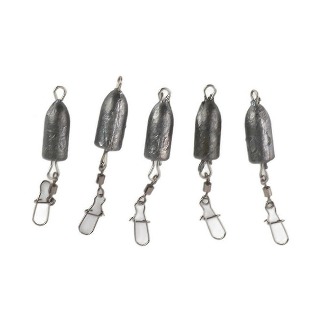 5pcs Bullet Shape Fishing Weights Fishing Accessories (10g)