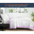 thumbnail image 2 of Full Comforter Dual Tone Lilac 300 GSM Plush Siliconized Microfiber Fill Duvet Insert With 1000 Thread Count Egyptian Cotton Shell Fluffy with Piping & Matching Pillowcases, 2 of 8