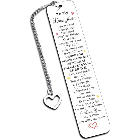 Daughter Gift from Mom, Back to School Supplies for Her, Top Gifts for College Students,to My Daughter Bookmark, Inspirational Book Mark Gifts for Daughter, Birthday Graduation Gifts for Her Daughter