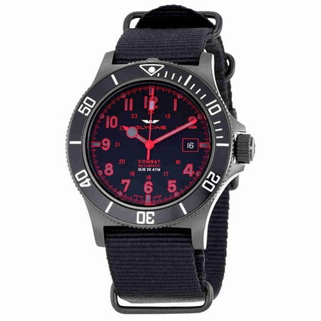 Combat Sub Automatic Black Dial Mens Nylon Watch GL0085