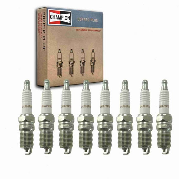 8 pc Champion Copper Plus Spark Plugs compatible with Ford E-250 Econoline 5.4L V8 1997-2002