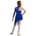 thumbnail image 2 of YIZYIF Kids Girls Figure Ice Skating Skirted Leotard Floral Lace Modern Latin Jazz Dance Dress Royal Blue 14, 2 of 7