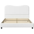 thumbnail image 6 of Memoryfield Full Size Bed Frame with Upholstered Headboard, Boucle Platform Bed with Rounded Corners Design, Wooden Slats, Noise Free, No Box Spring Needed, White, 6 of 9