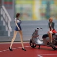 thumbnail image 2 of Resin 1:64 Girl Figure Handpainted Doll Model Trains for Diorama Scenery Collections Layout Uniform Walking, 2 of 8