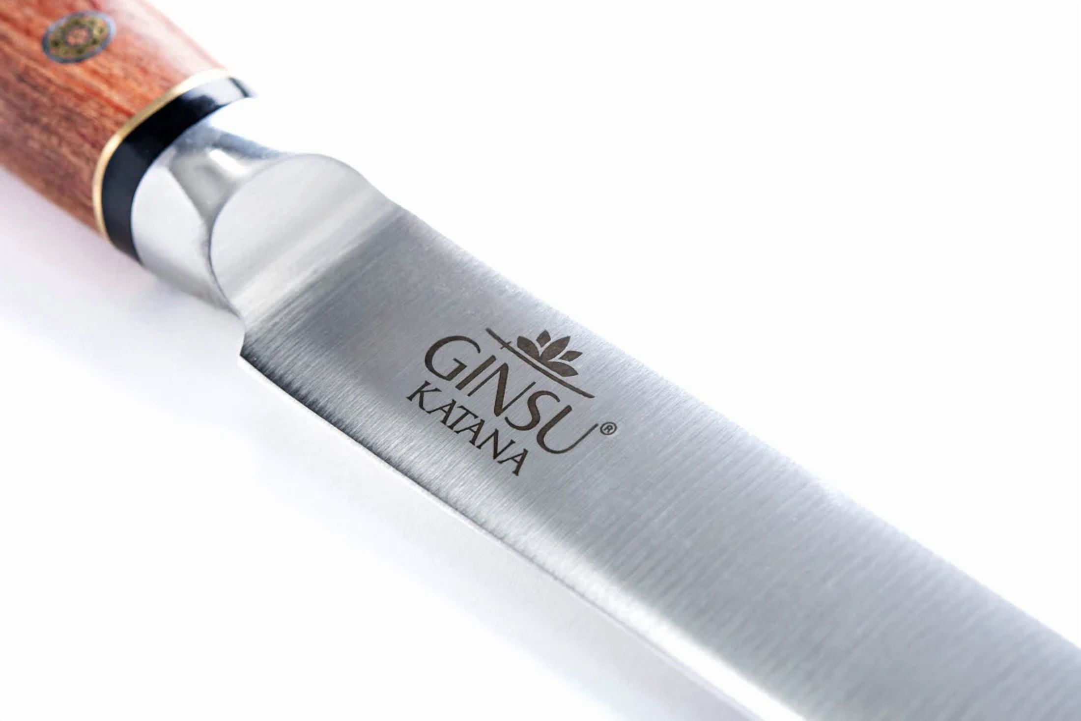 GINSU KATANA Japanese Ultra Sharp Stainless Steel Utility Knife, 5 Inch