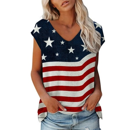 

SELONE Red White and Blue Scrub Tops 4th of July Scrub Tops V Neck with Pockets Short Sleeve Workwear T Shirt Top USA-Themed Scrub Tops Independence Day Scrub Tops American Flag Clothing Red XL