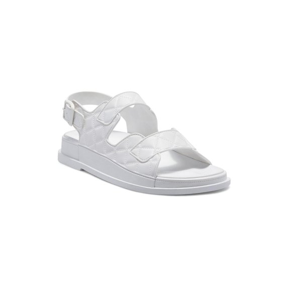 INC Womens Liyana Wedge Slingback Footbed Sandals White 5 Medium (B,M)