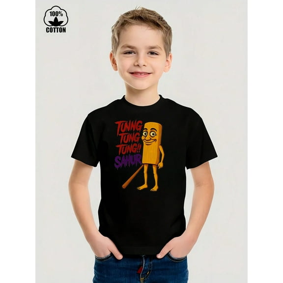 MAWOTEA 1 Pack Kids Brainrot Collections Meme Italian For Boys & Girls Boys & Yout T-Shirt - Pure Cotton Crew Neck, Short Sleeve