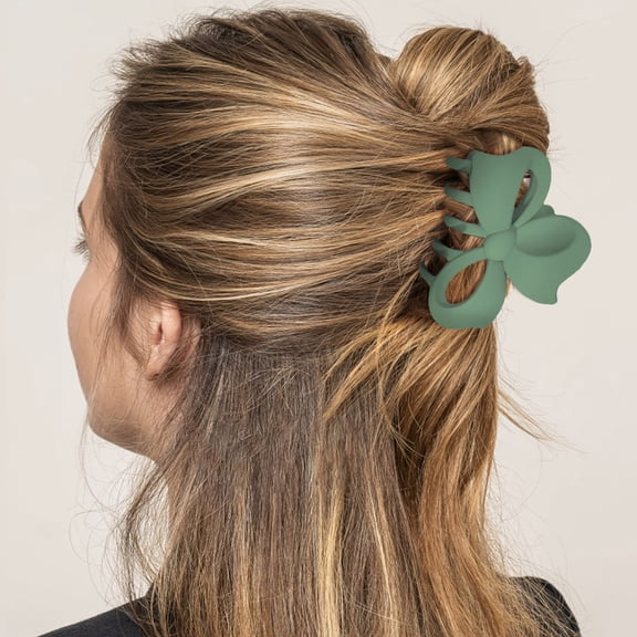 Elegant Women's Bow Tie Hair Clip Frosted Finish Clip for Secured Styling and Hair Accessories