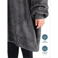 thumbnail image 5 of Bare Homey Kids Size Microplush Wearable Blanket - Side Pockets - Warm - Velvety Soft, Forged Iron Gray, 5 of 8