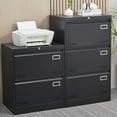 thumbnail image 7 of DKYNDSYN 3 Drawer Lateral File Cabinet with Lock for Home Office, Letter/Legal/A4/F4 Size, Black, 7 of 7