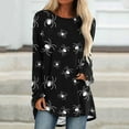 thumbnail image 1 of ICHUANYI Clearance Women Summer Fashion Casual Print Round Neck Loose Long Sleeve T-shirt Tops Blouse Pullover ICHUANYI "ICHUANYI", 1 of 5