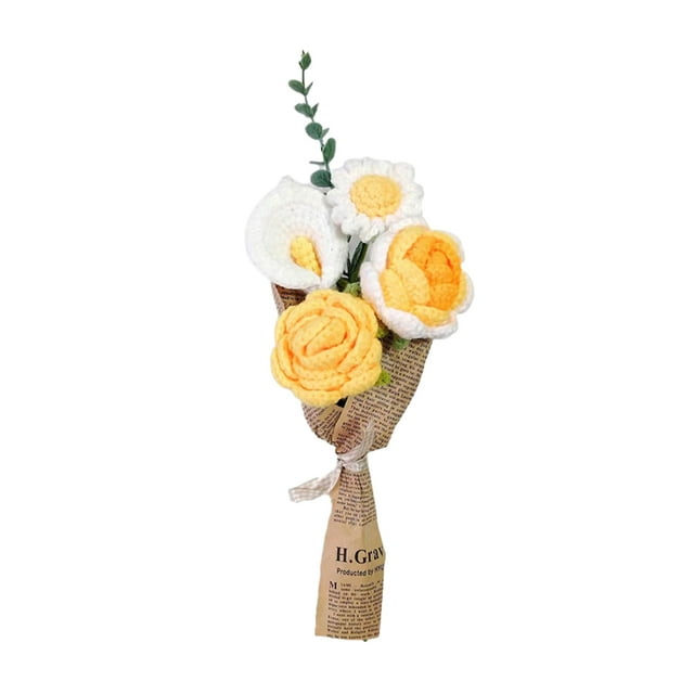 Transemion Polyester Elegant Fake Flower Bouquet Handcrafted With Love Long-lasting Durability Low Maintenance HS005