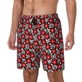 thumbnail image 2 of Haiem Red Floral Men'S Quick-Dry Swim Trunks: Comfortable Beach Shorts With Mesh Lining And Pockets - Ideal For Swimming And Sunbathing Small, 2 of 9