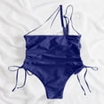 thumbnail image 4 of PNTUTB 2026 Summer Women's Swimwear Backless Bikini Bathing Suit Side Drawstrings Solid-Color Asymmetrical One-Shoulder One-Piece Swimsuit, 4 of 6