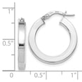 thumbnail image 2 of 14k White Gold Polished Hoop Earrings - 2.5 Grams - Measures 22.5x20mm Wide 3mm Thick, 2 of 2