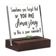 thumbnail image 2 of Desk Decorative Sign with Wood Stand Clear Print Cartoon Butterfly Pattern  Positive Plaque  Acrylic Inspirational Quote  Clear Desk Decorative Sign for Home Office Decor, 2 of 8