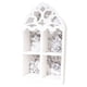 thumbnail image 1 of Estante de exhibición de decoración de pared Estante de madera Soporte de piedra moderno Vitrina Estante flotante White 4 cuadrícula, 1 of 9
