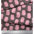 thumbnail image 2 of Soimoi Moss Georgette Fabric Pig Animal Print Fabric by The Yard 42 Inch Wide, 2 of 3