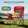 thumbnail image 2 of Sophia & William Oversized Camping Chair Heavy Duty High Back Camping Chairs 500lbs Capacity Folding Lawn Chairs with Cup Holder, Portable for Outdoor, Beach and Picnic, Red, 2 of 8
