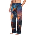 thumbnail image 6 of Pofeuu Starry Sky Meditating Fox Print Men's Pajama Pants, Soft Lounge Pajama Pants with big pockets for Men Plaid Pj Bottoms-Small, 6 of 6