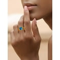 thumbnail image 4 of KeyStyle Rings for Men Stainless Steel Statement Ring with Blue Topaz Birthstone Signet Ring Birthday Gemstone Jewelry Father Day Valentine's Day Gift for Men Dad, 8mm Blue Topaz, 4 of 9