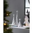 thumbnail image 2 of Set of 3 Resin White/Silver Foil Christmas Tree With Star Top, 2 of 7