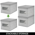thumbnail image 3 of mDesign Large Fabric Closet Box, Front Window/Lid, 6 Pack, Gray Herringbone, 3 of 8