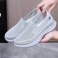 thumbnail image 5 of Pandaie Women's Slip on Sneakers Woven Orthopedic Breathable Mesh Knitted Woven Walking Shoes Low Top Wide Width Tennis Shoes (Grey,10.5), 5 of 6