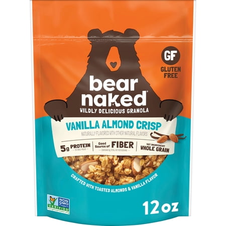 Bear Naked Fit Vanilla Almond Crisp Granola, 5g Protein, Fiber Bag, 12 oz