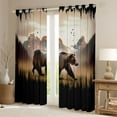 thumbnail image 2 of Castle Fairy Safari Bear Black Out Curtains for Boys Girls,Black Brown Curtains Pack of 2 (42x63 Each),Moutain Jungle Animal Bedroom Curtains,Super Cozy Room Decor, 2 of 6