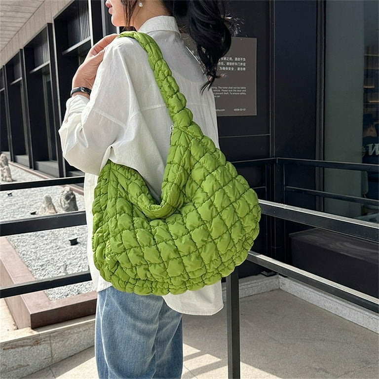 PILLOW PUFFER BAG in Yellow Yolk,padded Super Puffer Oversize Tote Shopper  Bag Shoulder Bag Quilted Bag 