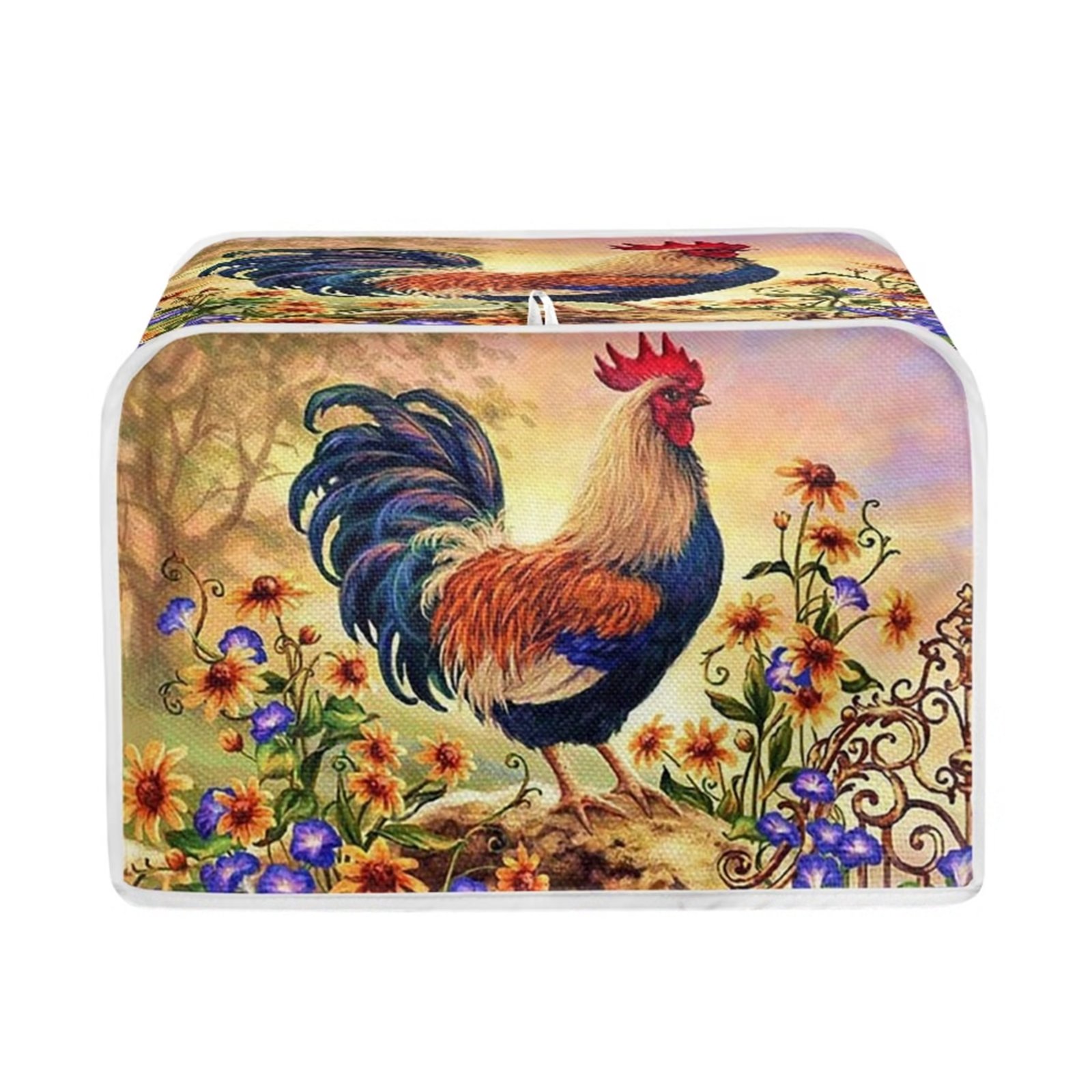 FKELYI Sunflower Rooster Toaster Cover Durable Microwave Oven/Broiler