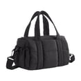 thumbnail image 3 of Bolso de mano acolchado para mujer con compartimentos para niñas, bolso de hombro para senderismo callejero negro, 3 of 9