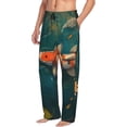 thumbnail image 6 of Fuzoiu Koi Pond Lilies Print Men's Pajama Pants,Lounge Pants for Men,Lounge PJ Bottoms,Sleepwear Pants with Drawstring Pockets -Small, 6 of 6