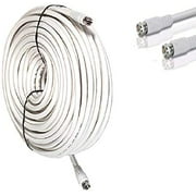 50' FT White RG-6 COAXIAL Cable Wire with Factory Sealed RG6 CONNECTORS UL CMG for Satellite - HD TV Antenna - Rogers,