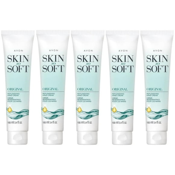 Crema de manos AVON Skin So Soft Original, paquete de 5, 100 ml