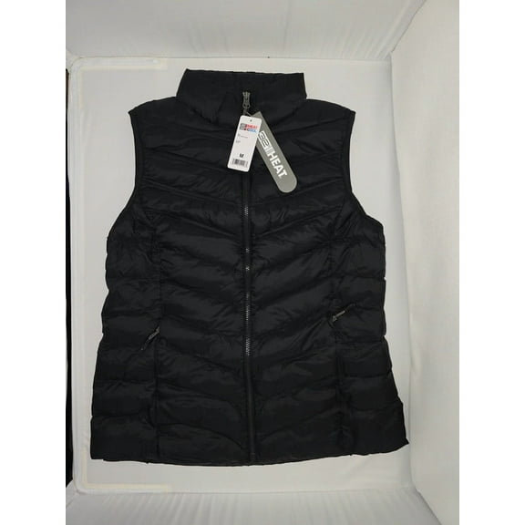 32 Degrees Women's Lightweight Packable Vest, Black, Medium