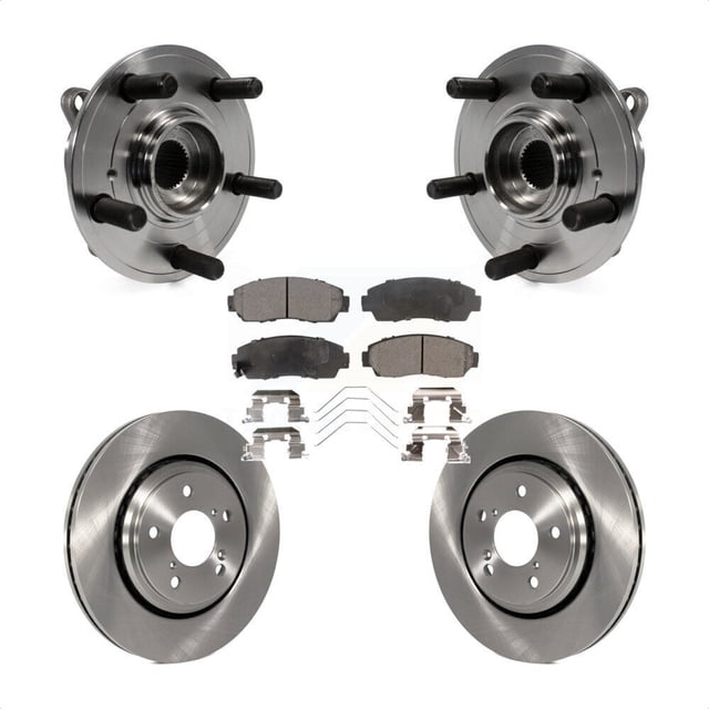 Transit Auto Front Hub Bearing Assembly Disc Brake Rotors and Semi-Metallic Pads Kit for Car 2015-2017 Honda Odyssey KBB-105171