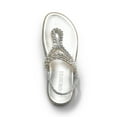 thumbnail image 3 of DREAM PAIRS Women's Comfortable Dressy Flat Sandals Rhinestone Elastic T-Strap Thong Sandals for Summer Beach, 3 of 5