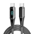 thumbnail image 1 of Cable de datos de carga rápida tipo C doble de 100 W para cable de carga de computadora portátil Cable de carga rápida PD con pantalla digital, 1 of 1