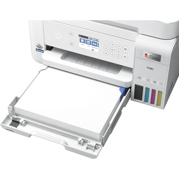 Epson Special Edition All-in-One Inkjet Printer with Scanner, Copier, Ideal for home or business use, White, GINA JOYFURNO Printer Cable -
