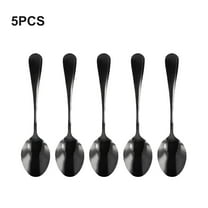 5pcs Teaspoons Stainless Steel Spoons Coffee Tea Spoon Teaspoon Black