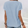 thumbnail image 6 of OSOLU Women Casual Loose Solid Color Crew Neck Mesh Knitted Jacquard Bat T-Shirt Short Sleeve Tee Tops Lovely Dailywear, 6 of 7