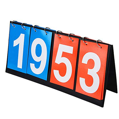 Aphse Scoreboard Flipper Portable Table Top Score Keeper 4 Digital Score Flipper Score Counter Scoring System For Table Tennis Basketball Soccer Football Baseball And More Walmart Com Walmart Com