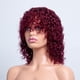 thumbnail image 5 of Peluca de mujer color vino tinto, corta y rizada, con flequillo y cabello rizado pequeño., 5 of 5