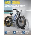thumbnail image 4 of 750W Electric Bike for Adults 20 mph Max Speed E-Mountain Bikes 26" Adult Fat Tire E-Bikes with 48V 20AH Battery up to 70Miles Range, 7 Speed and Full Suspension off Road E Bike, UL2849 by SGS, 4 of 8